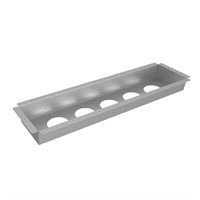 Powerdot Tray 02 - Montagebrunn för 5 Powerdots och 600 mm lock, silve